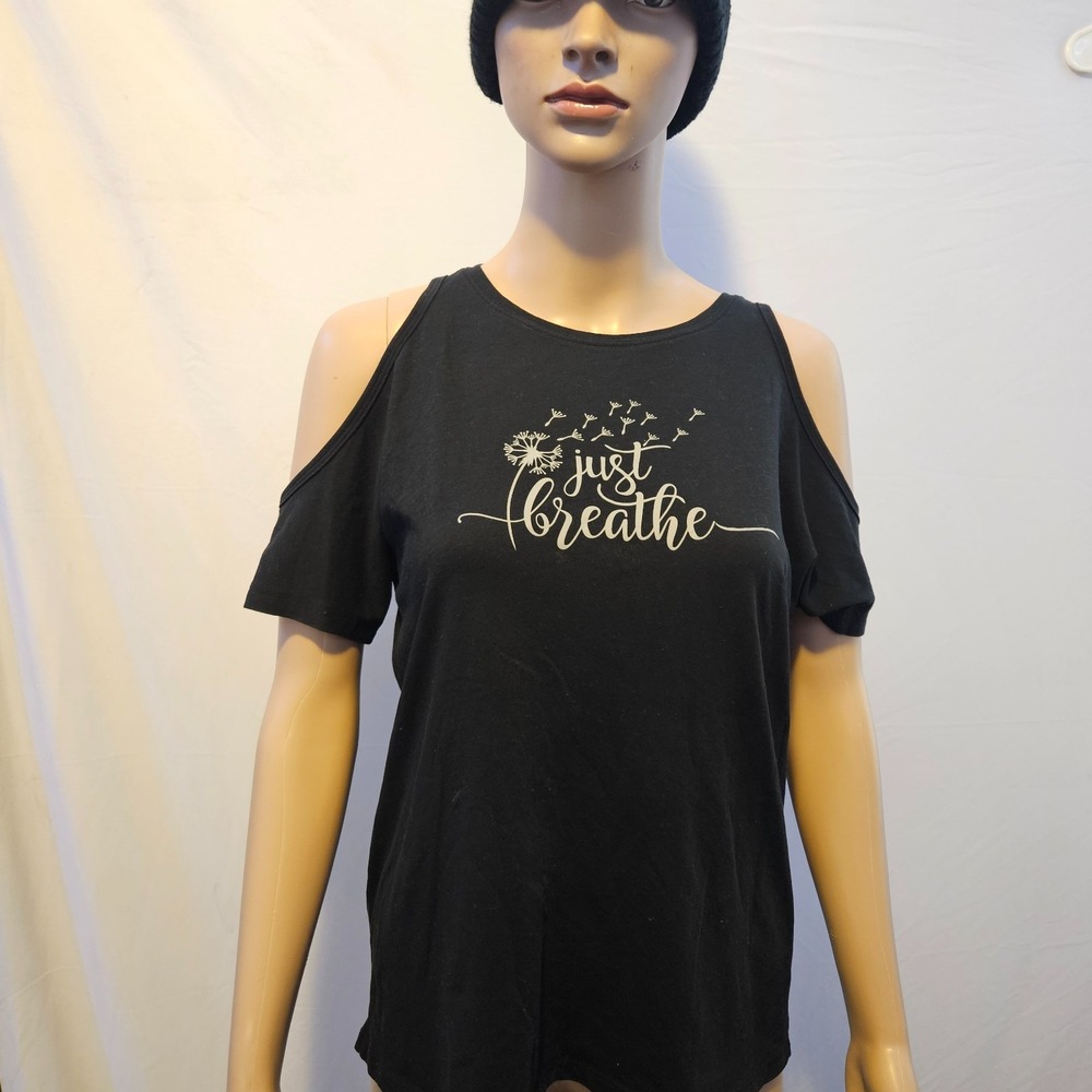Victoria  Sport Black Cold Shoulder Top Size Medium